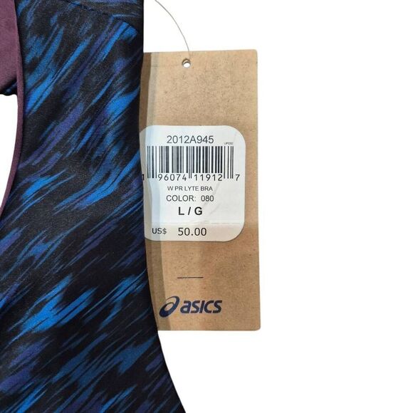 Asics Women's Black & Blue Poly/Spandex Athletic Sports Bra NEW NWT - Picture 8 of 9